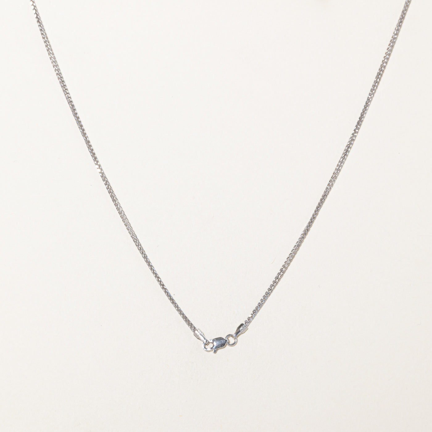 18k White Gold Foxtail Chain | 19"