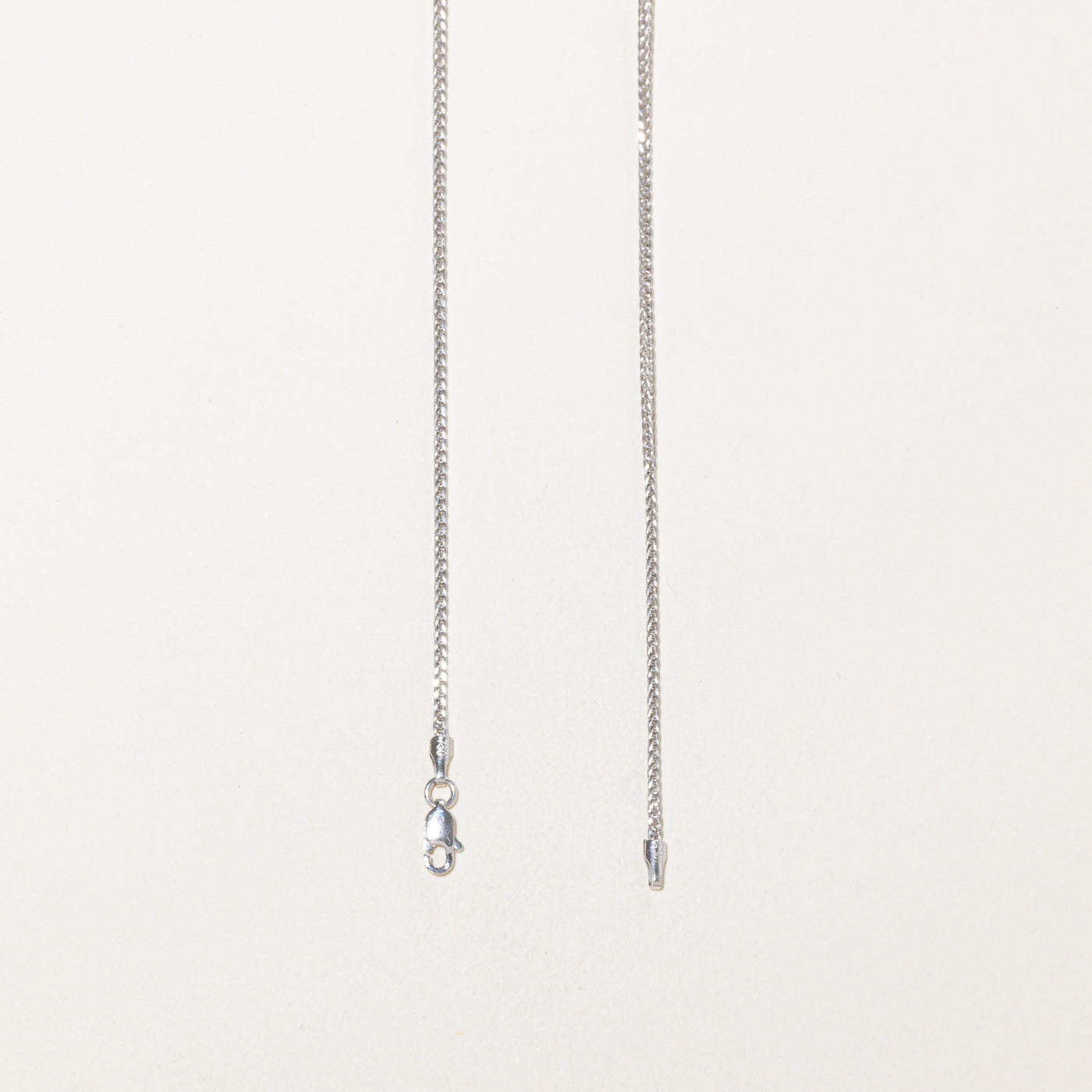 18k White Gold Foxtail Chain | 19"