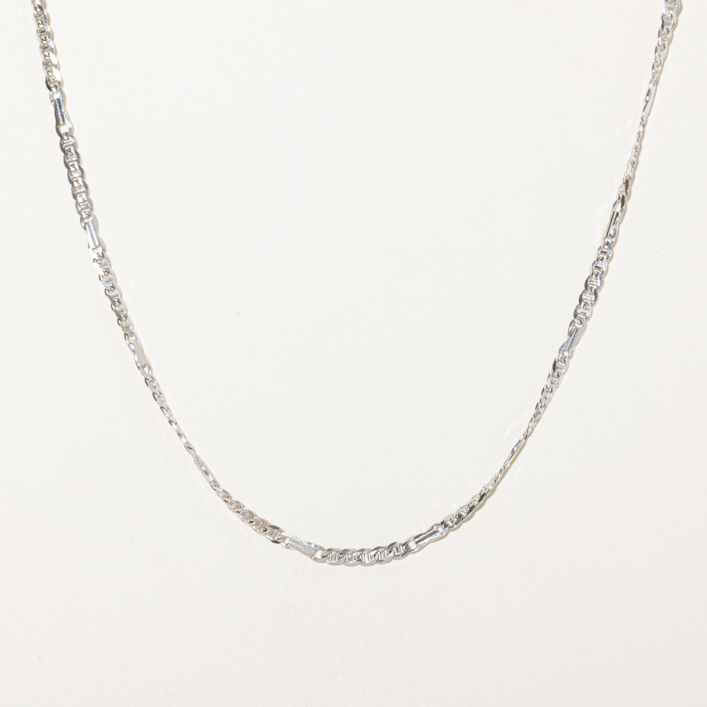 Italian 18k White Gold Figarucci Chain Necklace | 24"