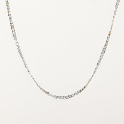 Italian 18k White Gold Figarucci Chain Necklace | 24