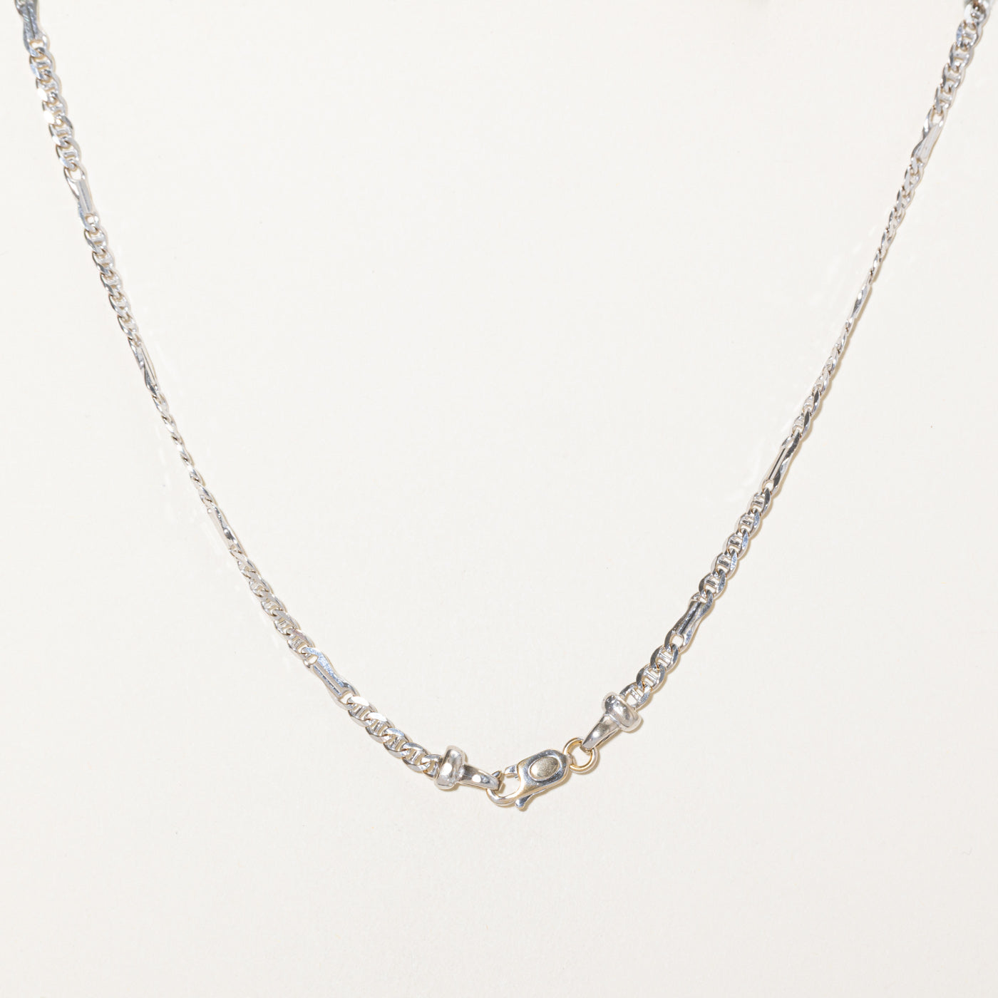 Italian 18k White Gold Figarucci Chain Necklace | 24"
