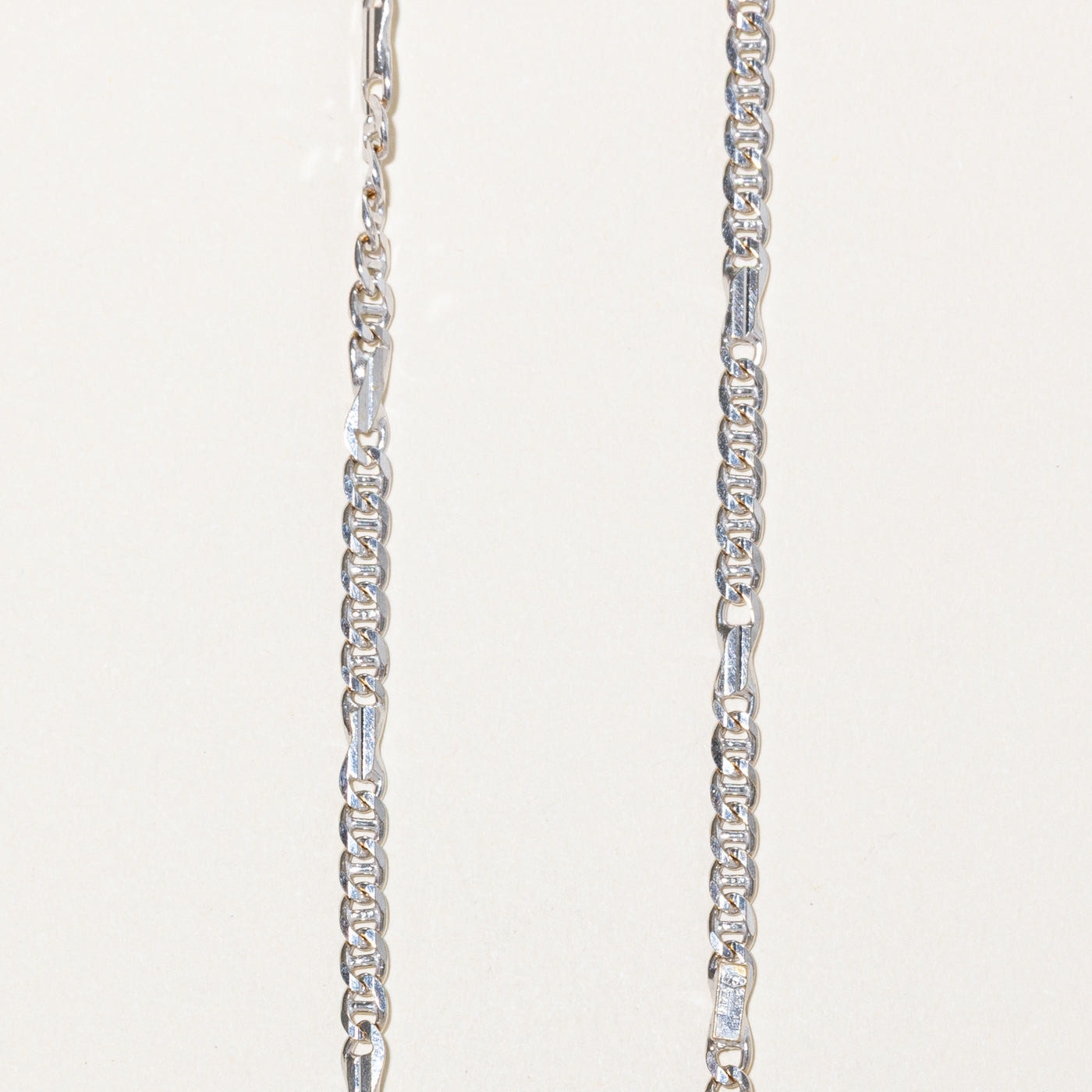 Italian 18k White Gold Figarucci Chain Necklace | 24"
