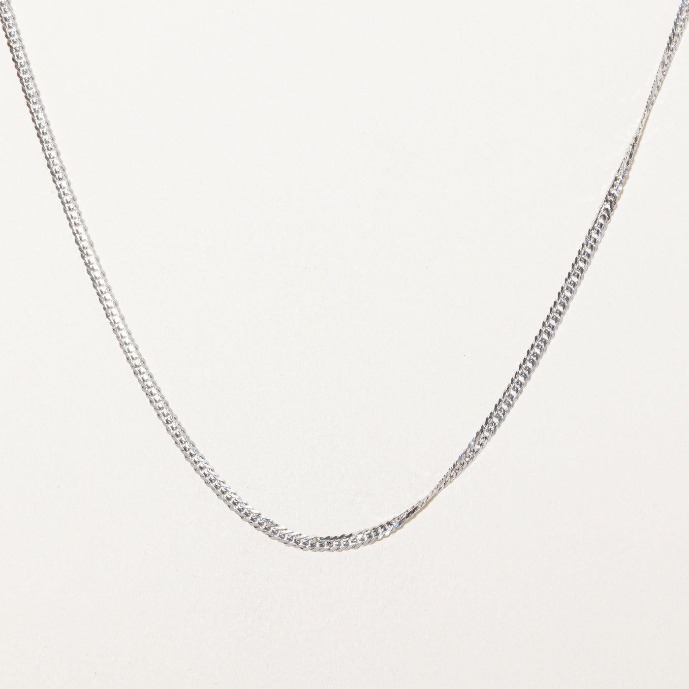 18k White Gold Curb Link Chain | 20"