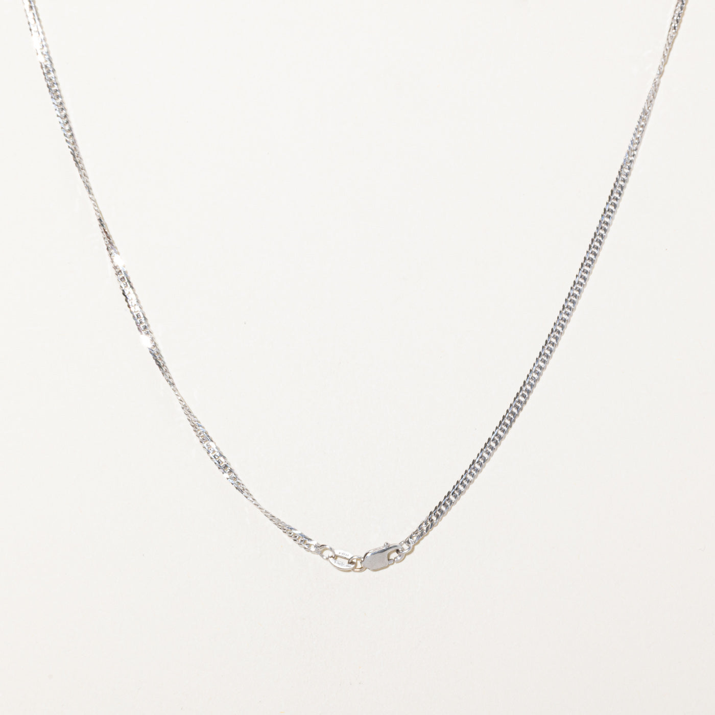 18k White Gold Curb Link Chain | 20"