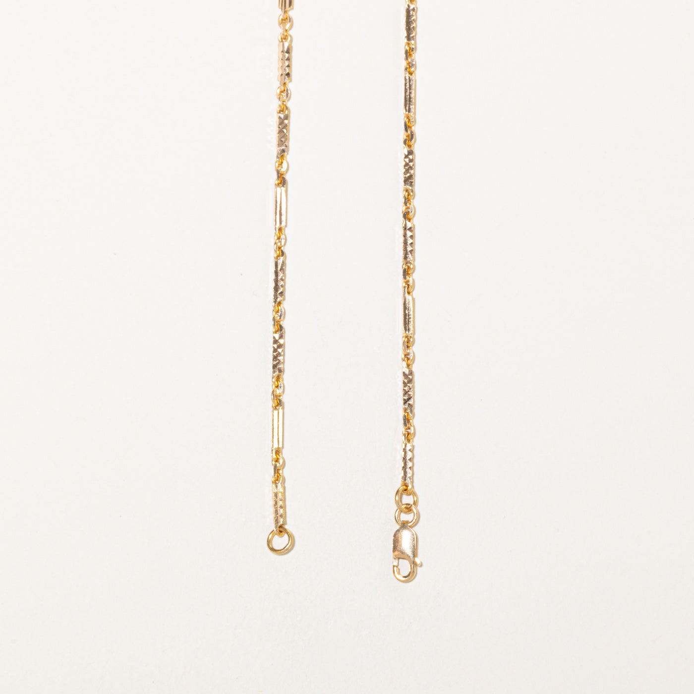 18k Yellow Gold Diamond-Cut Bar Link Chain | 21"