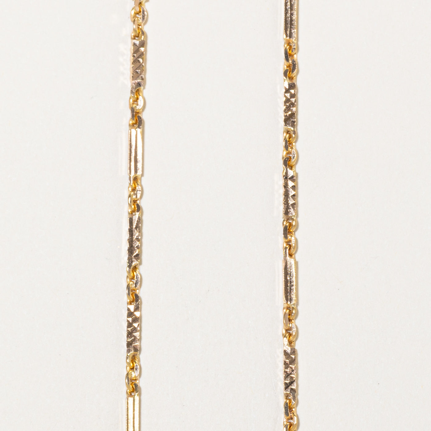 18k Yellow Gold Diamond-Cut Bar Link Chain | 21"