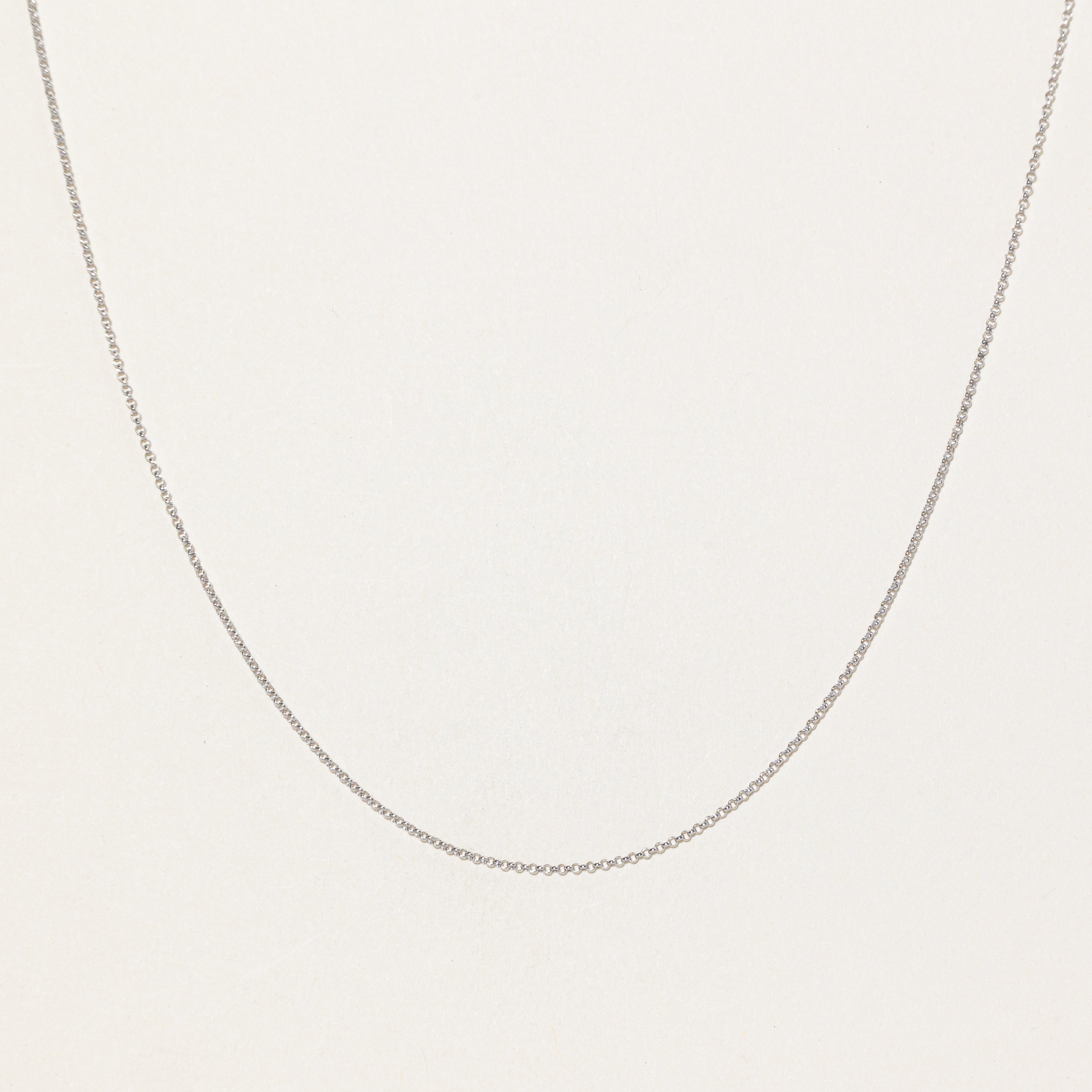 '100 Ways' 14k White Gold Rolo Chain Necklace | 18"