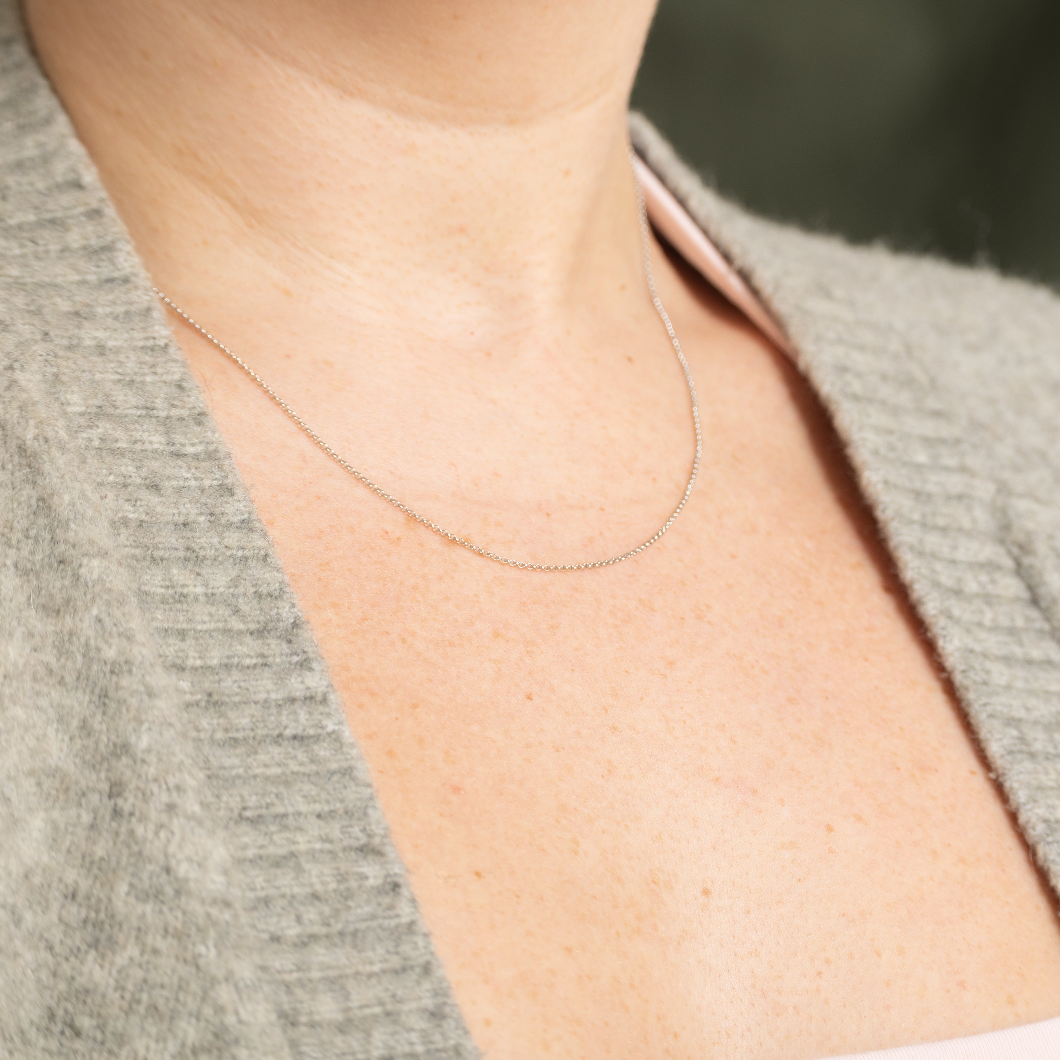 '100 Ways' 14k White Gold Rolo Chain Necklace | 18"