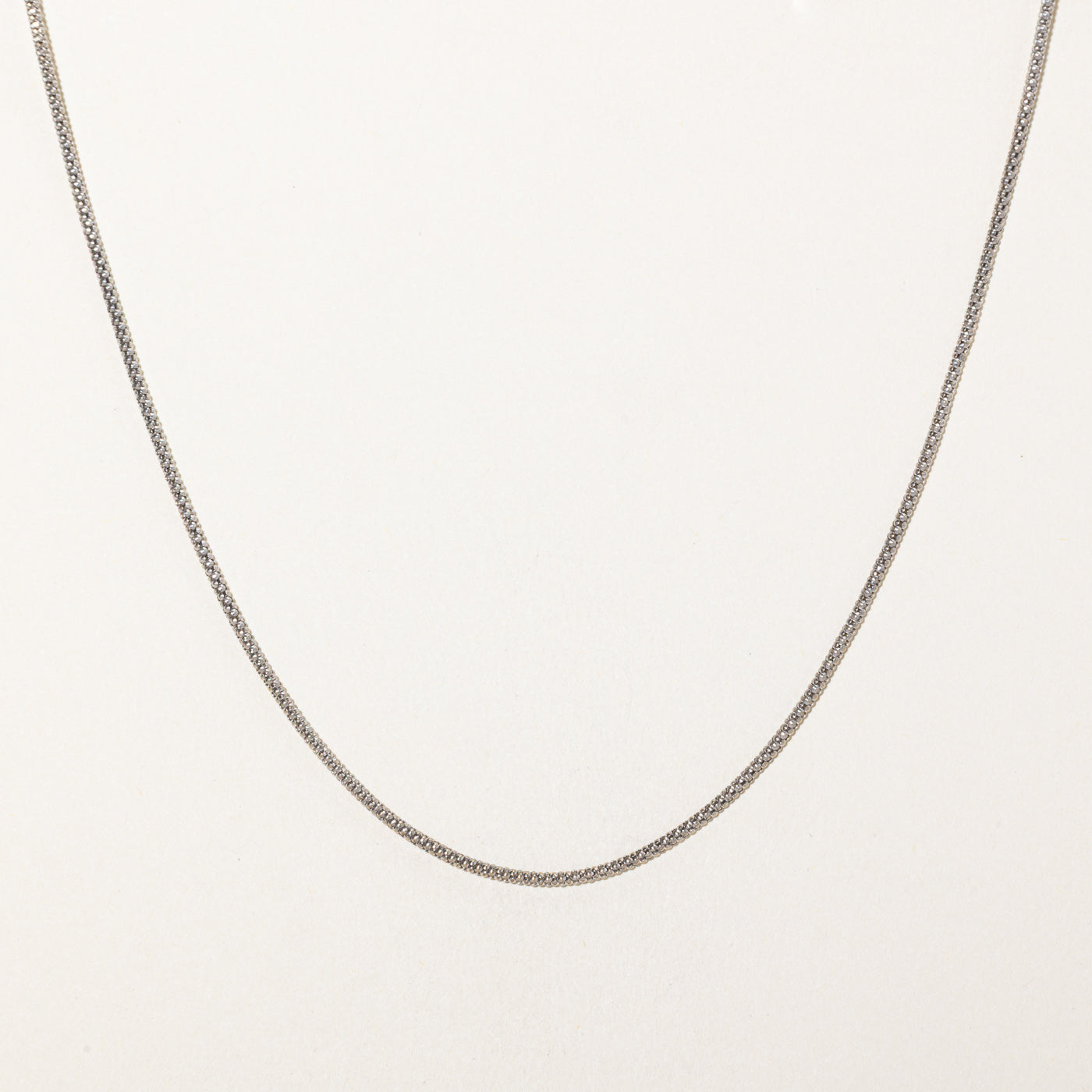 18k White Gold Popcorn Chain | 17"