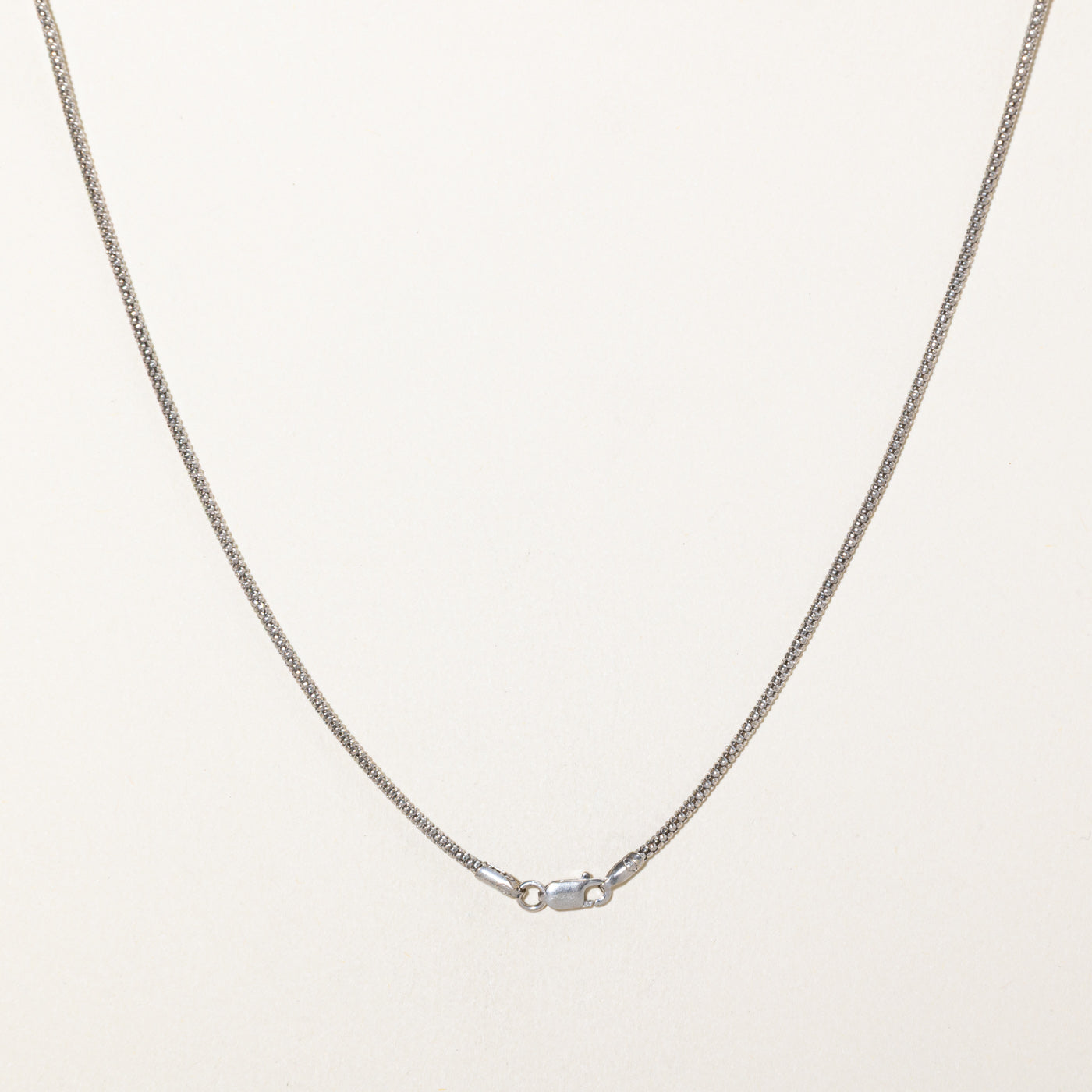 18k White Gold Popcorn Chain | 17"