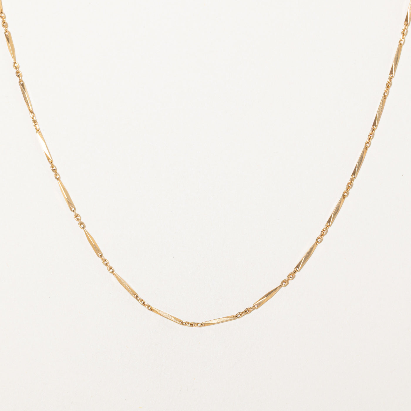 18k Yellow Gold Bar Link Chain | 20"