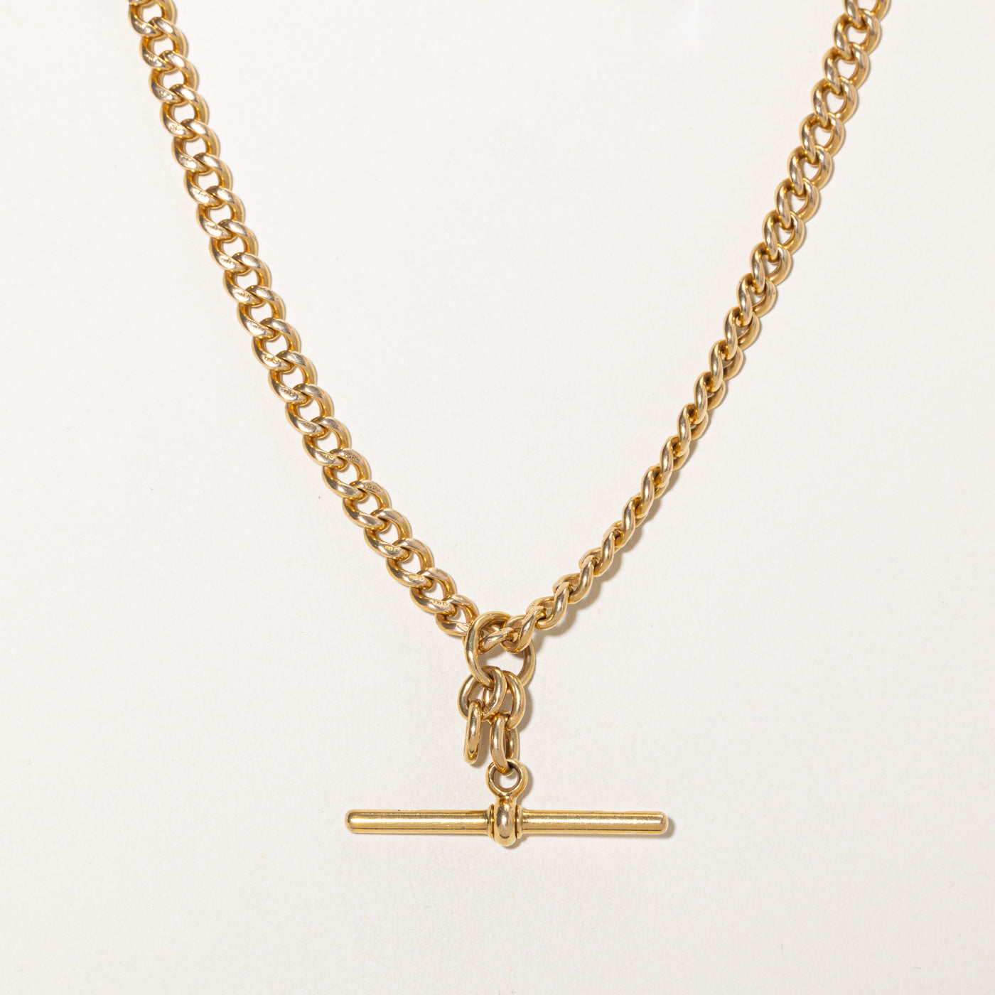 British 18k Yellow Gold Watch Chain | 18"