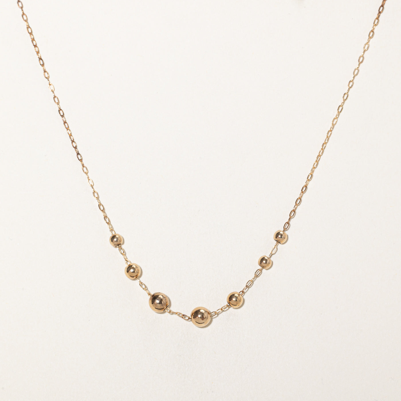 14k Yellow Gold Bauble Satellite Necklace | 20"