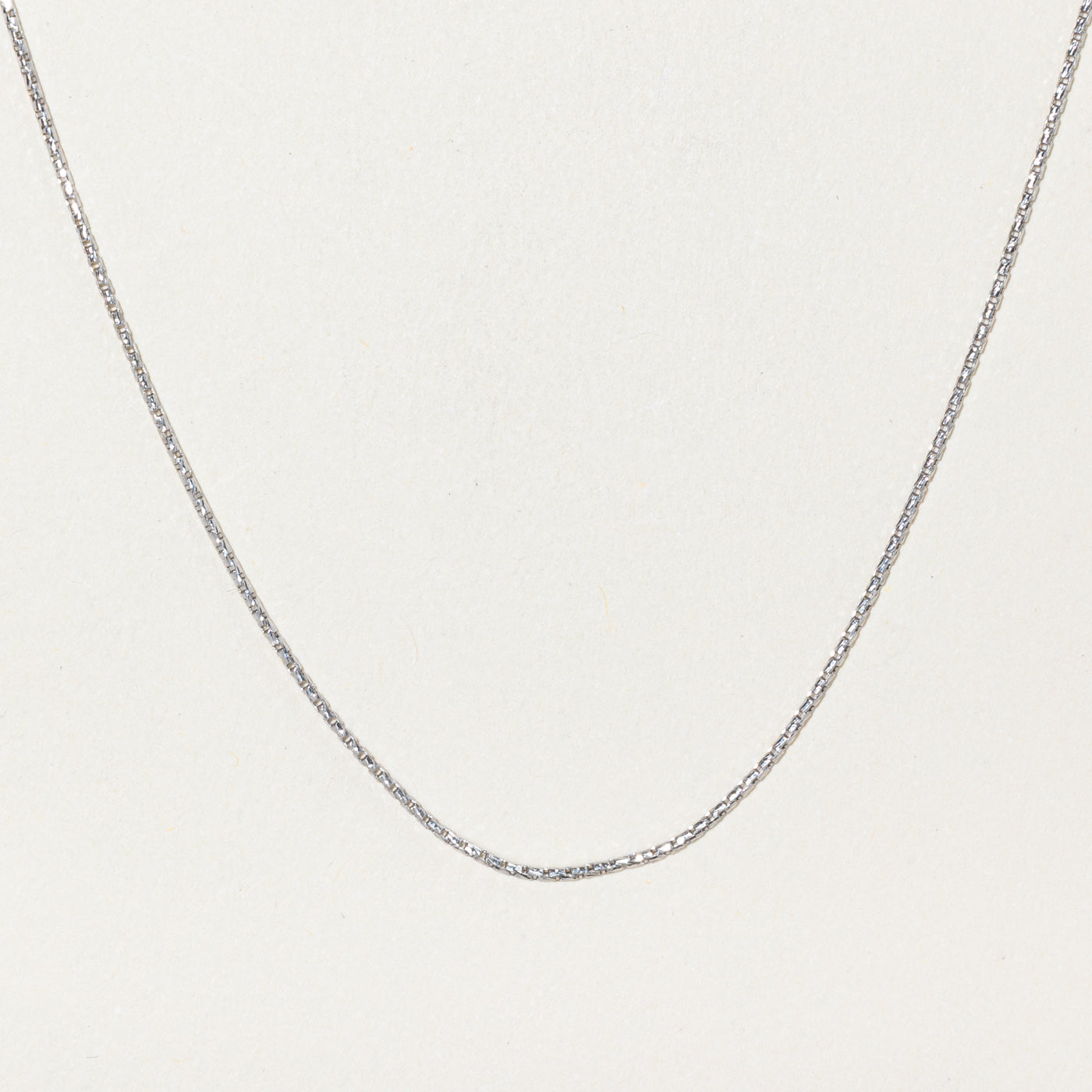 10k White Gold Box Link Chain | 20"