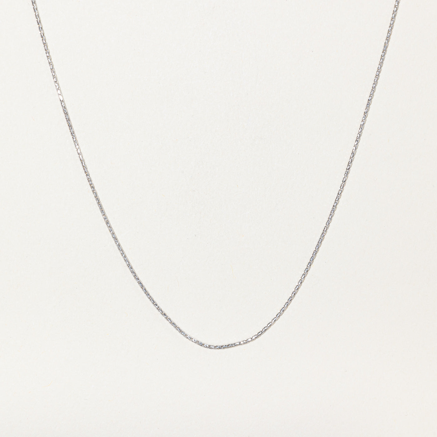 10k White Gold Box Link Chain | 20"