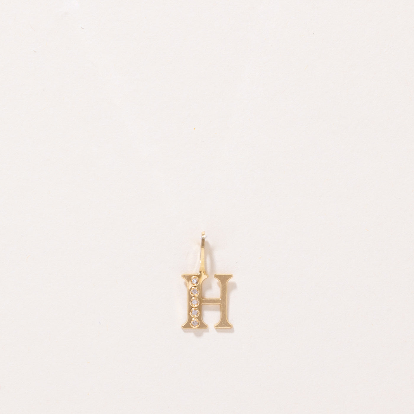 French Hallmarked Diamond 'H' Initial Pendant | 0.02ctw |