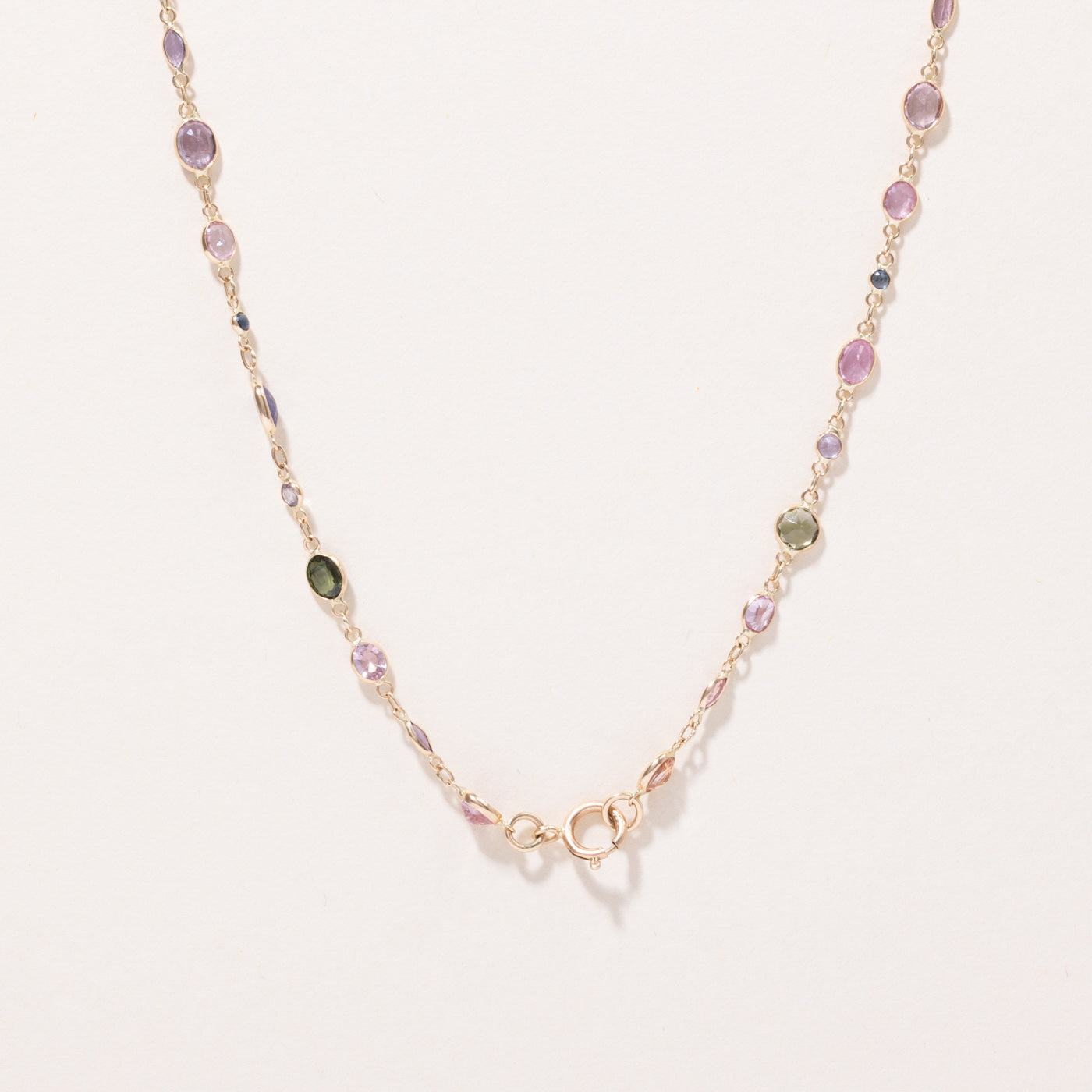 Multi Colour Sapphire Link Necklace | 20.00ctw | 32" |