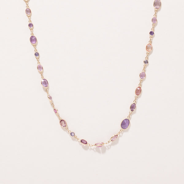 Multi Colour Sapphire Link Necklace | 20.00ctw | 32