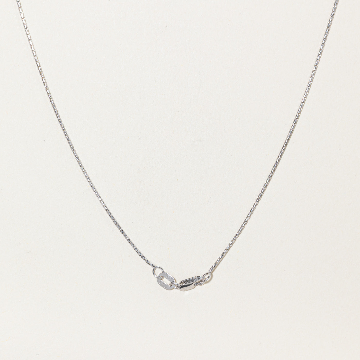 10k White Gold Box Link Chain | 20"
