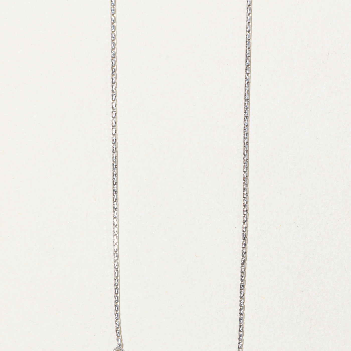 10k White Gold Box Link Chain | 20"