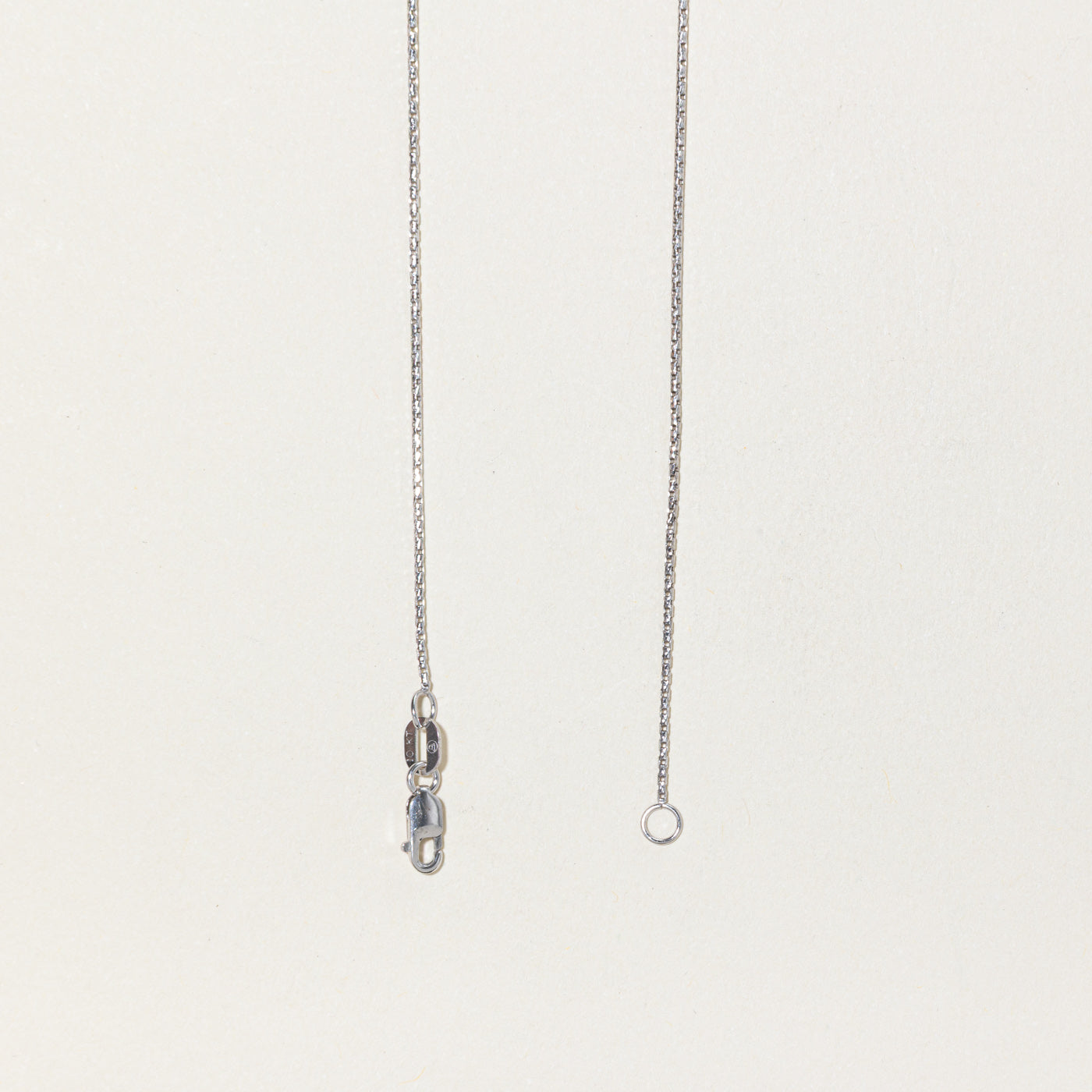 10k White Gold Box Link Chain | 20"
