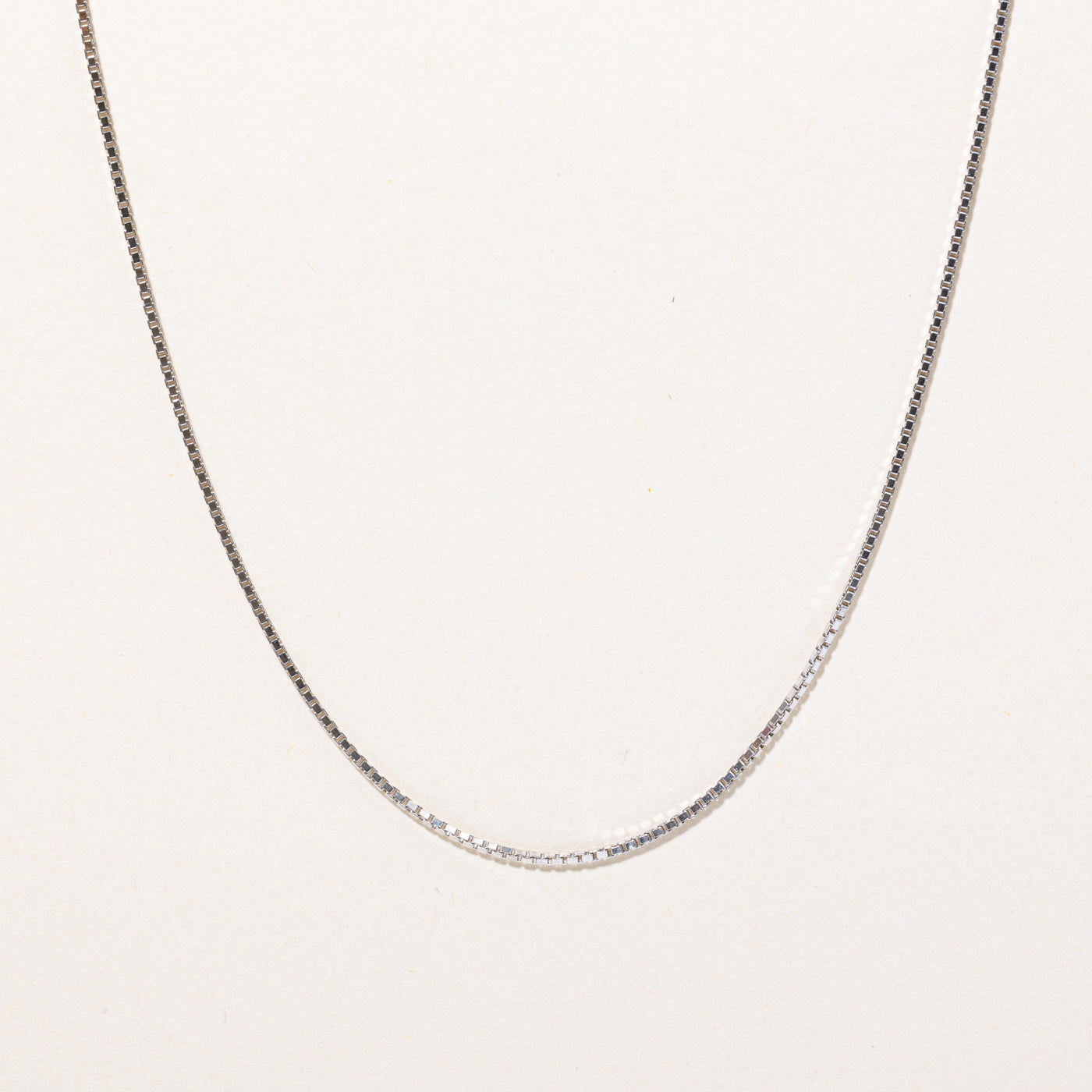 14k White Gold Box Link Chain | 24