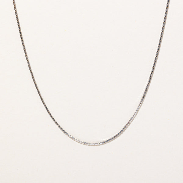 14k White Gold Box Link Chain | 24