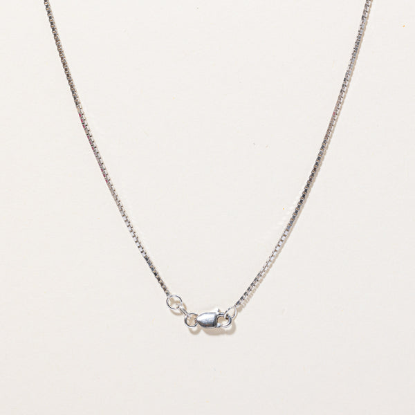 14k White Gold Box Link Chain | 24