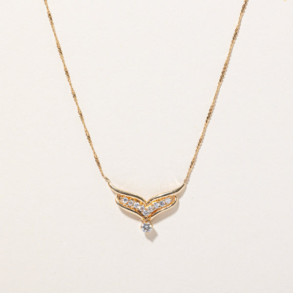 Diamond Scoop Pendant Necklace | 0.32ctw | 16