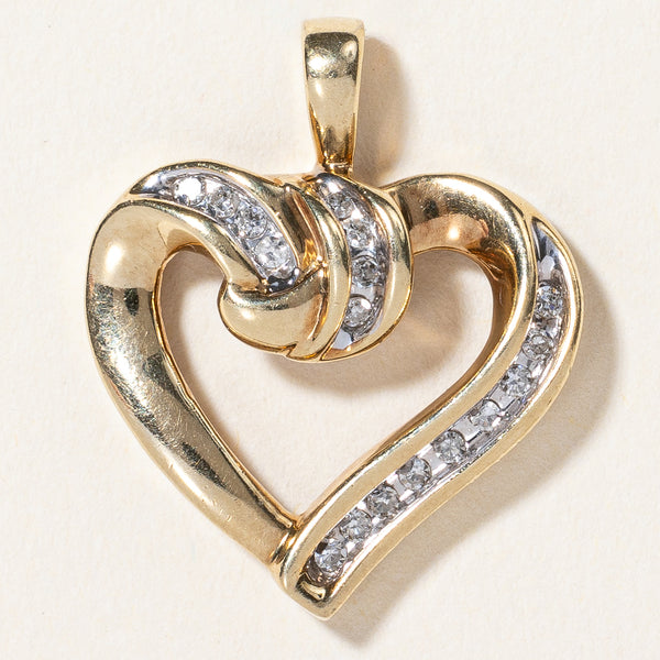 Channel Set Diamond Heart Pendant | 0.085ctw |