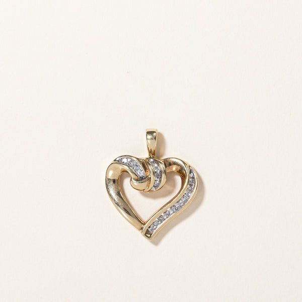 Channel Set Diamond Heart Pendant | 0.085ctw |