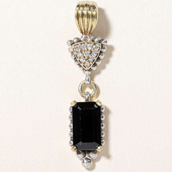 Onyx & Diamond Mixed Metal Pendant | 2.80ct, 0.10ctw |