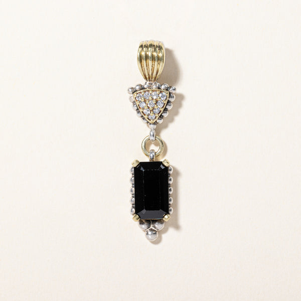 Onyx & Diamond Mixed Metal Pendant | 2.80ct, 0.10ctw |