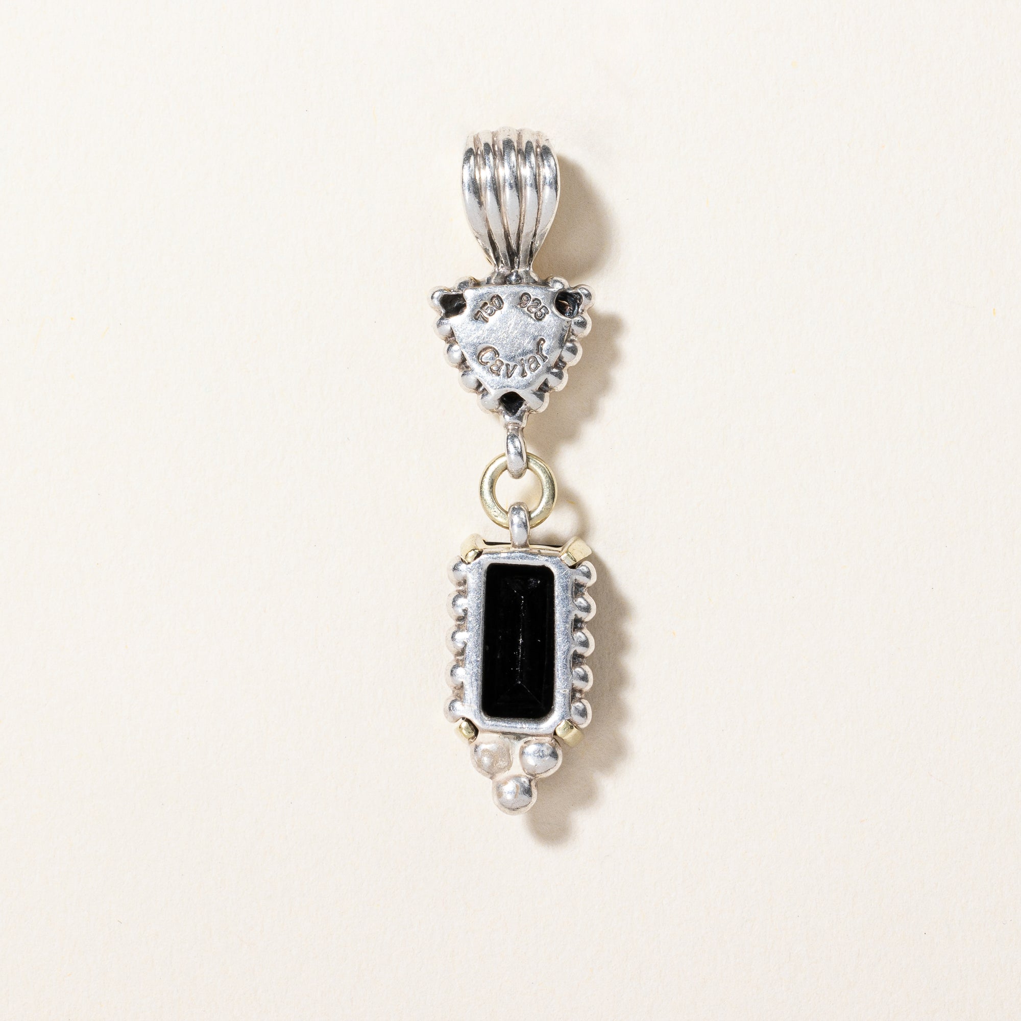 Onyx & Diamond Mixed Metal Pendant | 2.80ct, 0.10ctw |