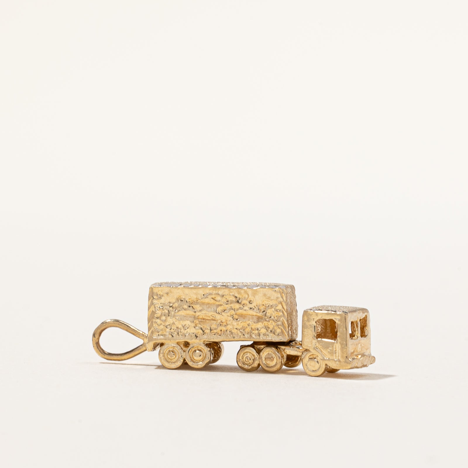 Yellow Gold Semi Truck Charm |