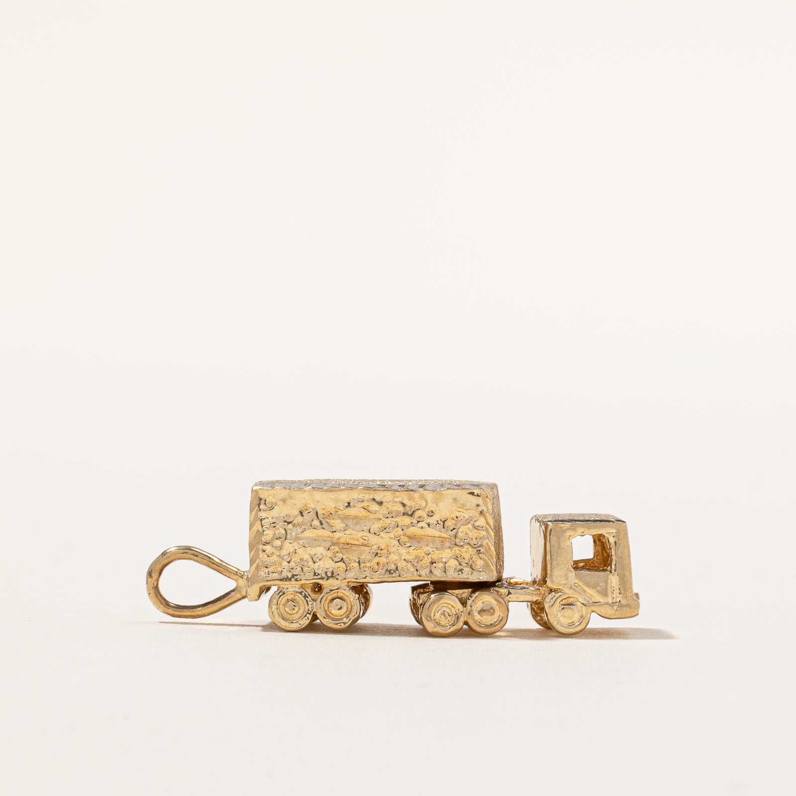 Yellow Gold Semi Truck Charm |