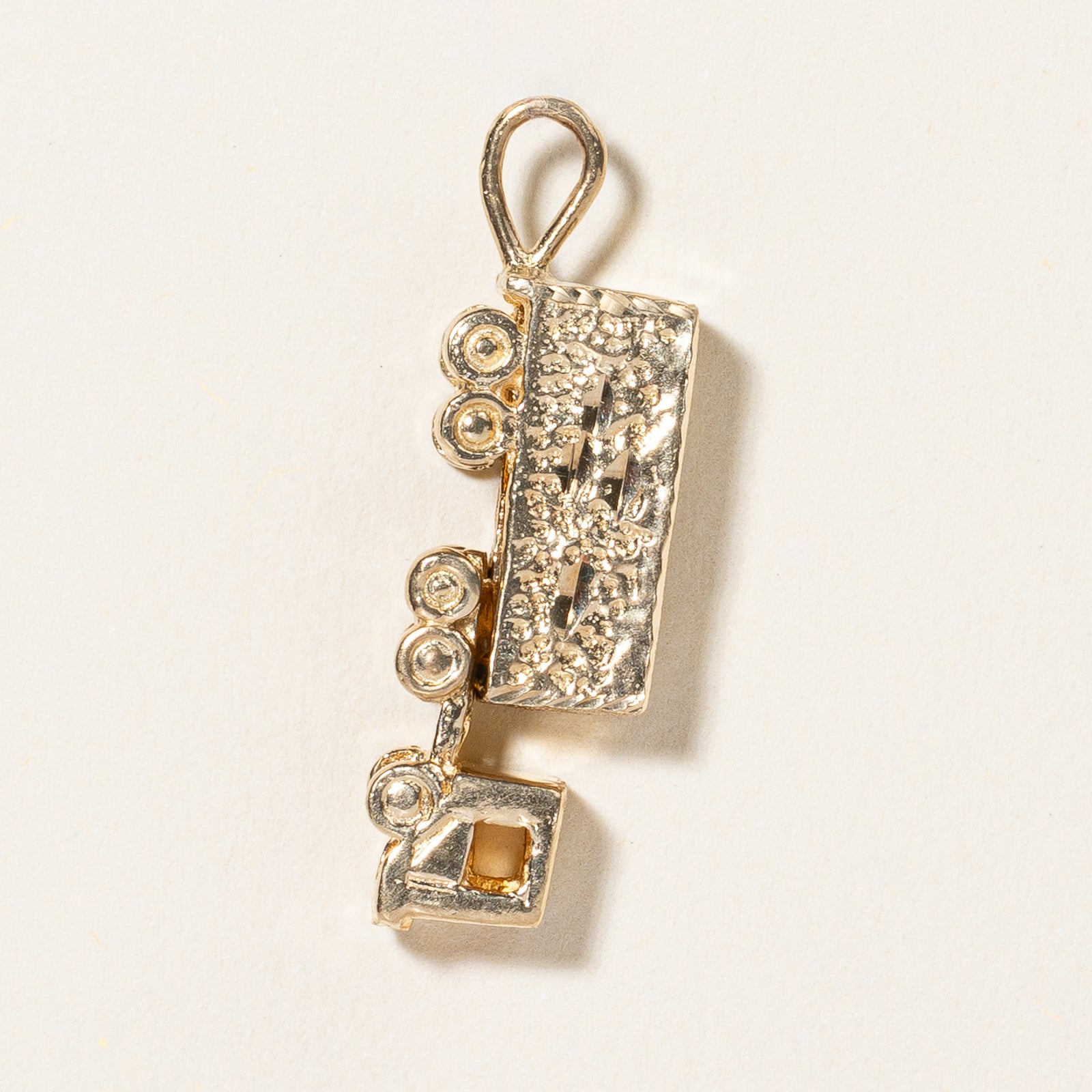 Yellow Gold Semi Truck Charm |