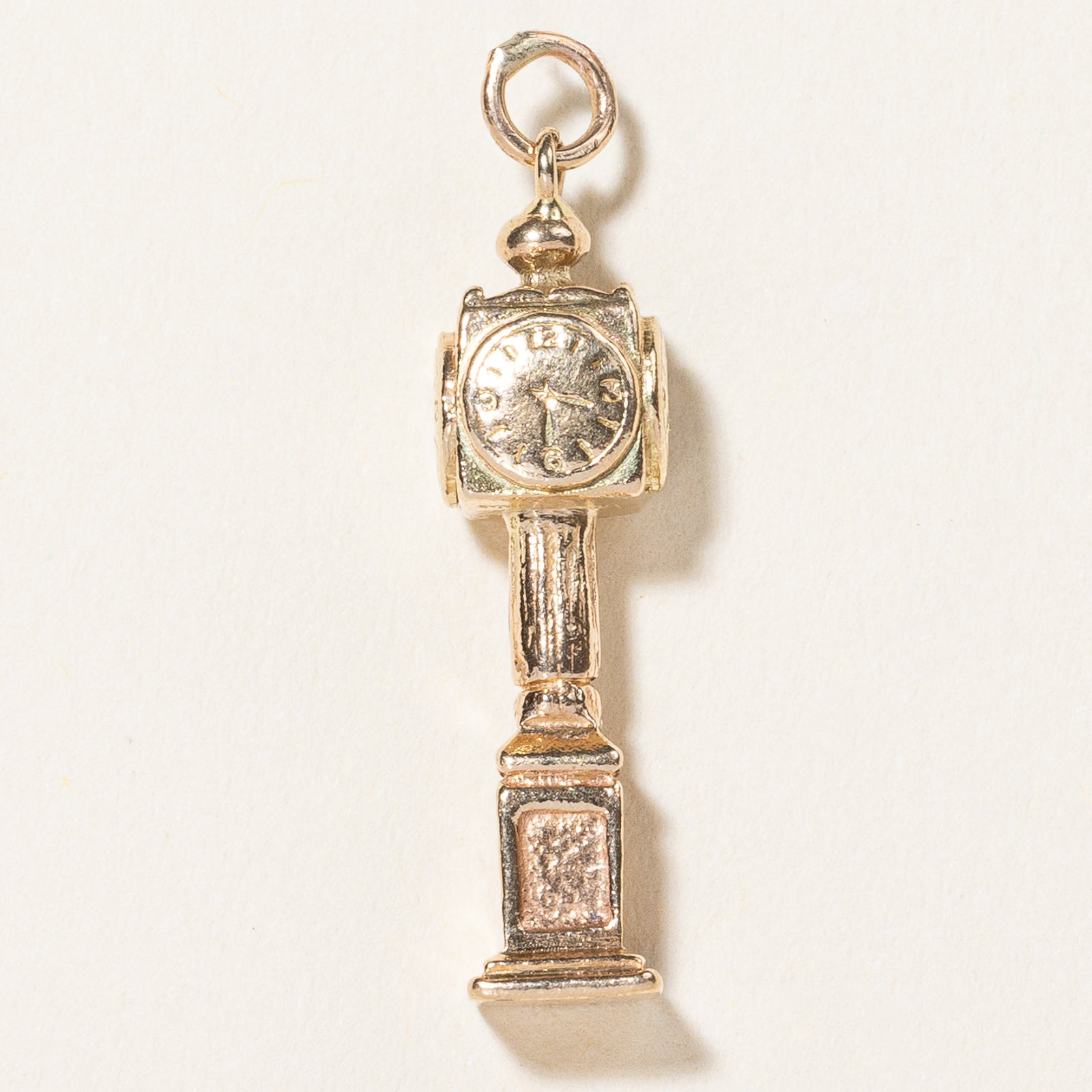 10k Yellow Gold Clock Charm