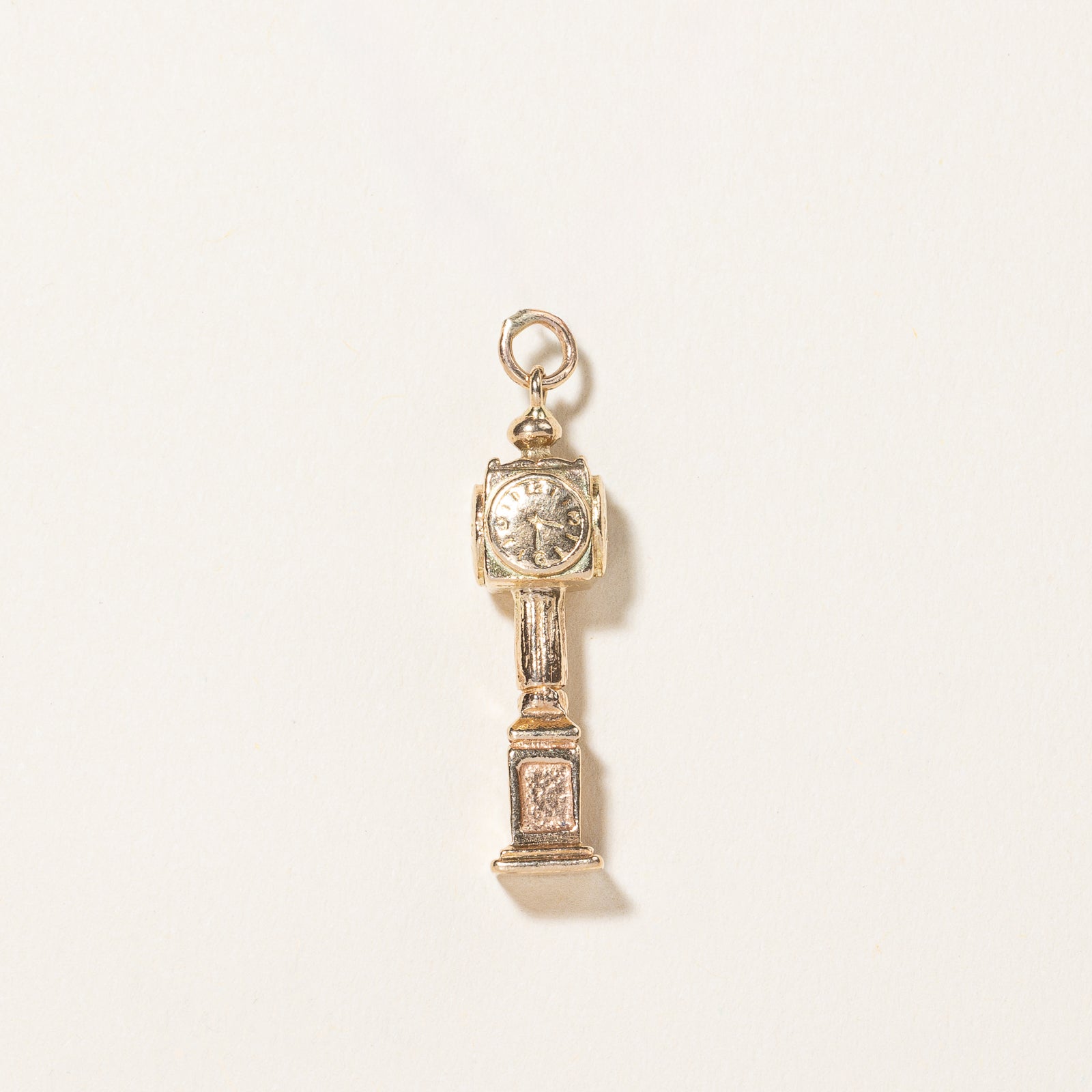 10k Yellow Gold Clock Charm