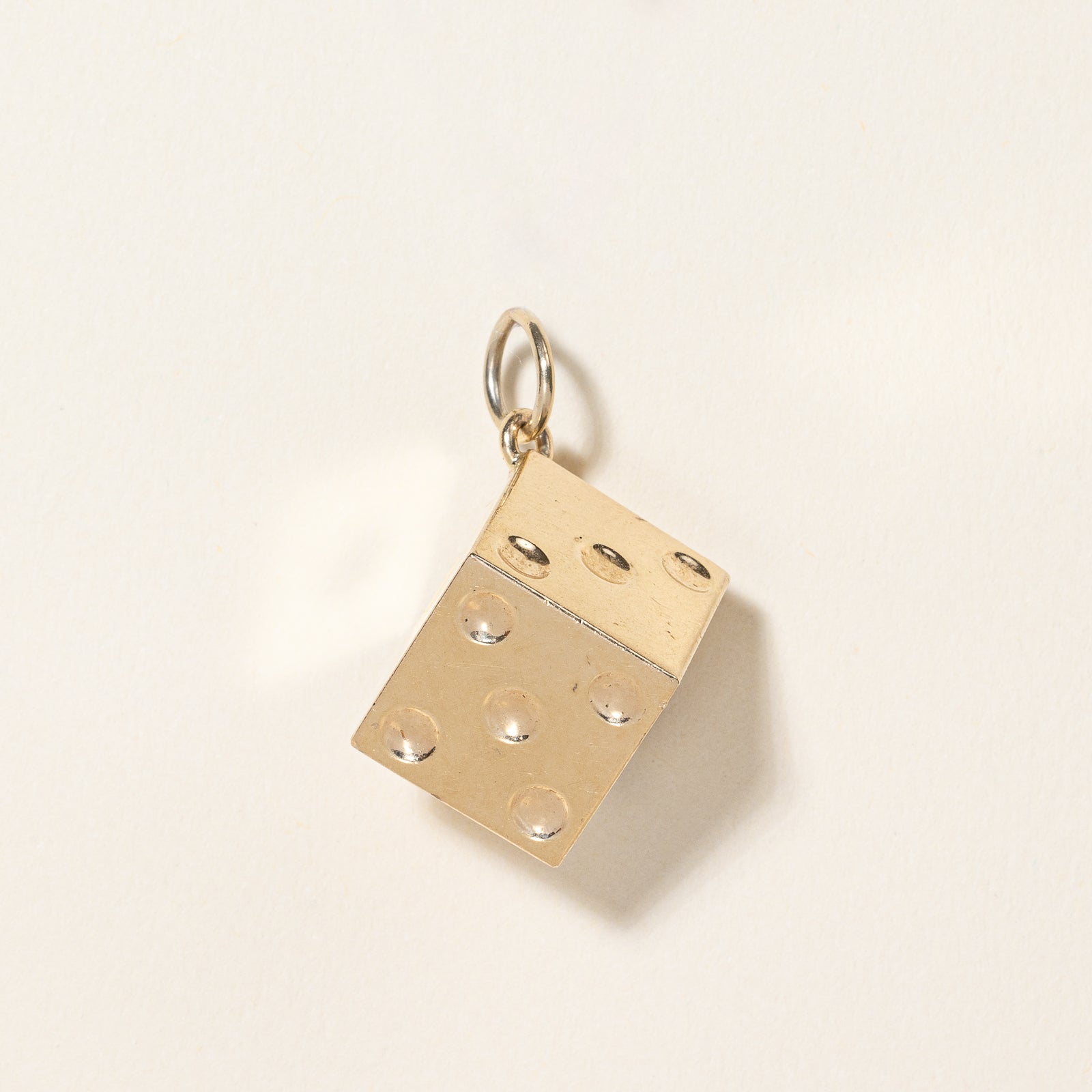 14k Yellow Gold Dice Charm