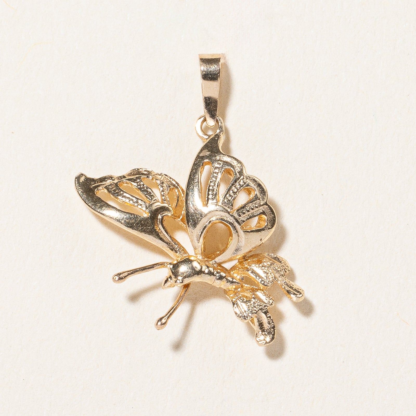 14k Yellow Gold Butterfly Charm