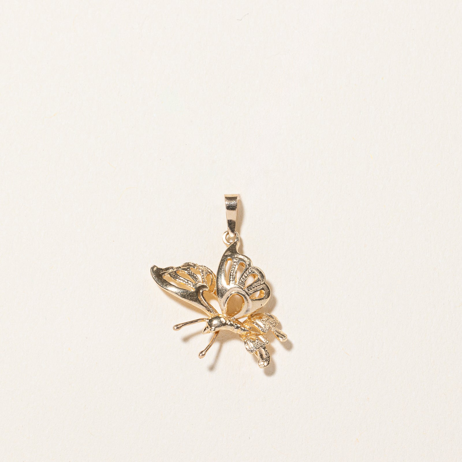 14k Yellow Gold Butterfly Charm