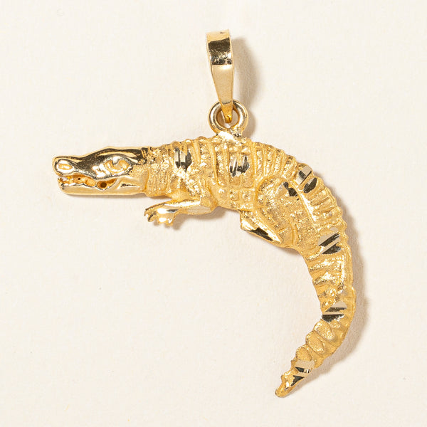 18k Yellow Gold Alligator Charm