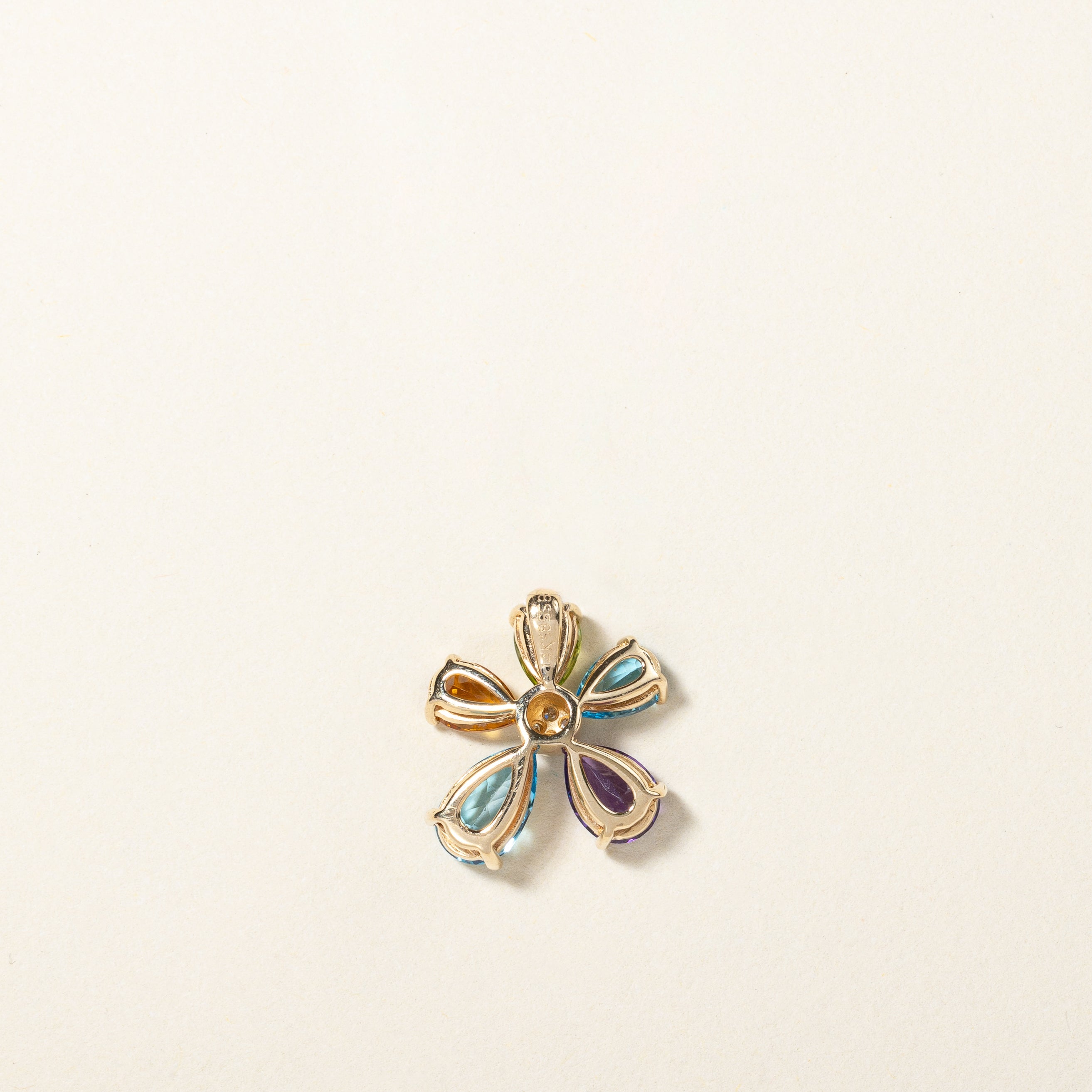 Multi Gemstone Flower Pendant | 2.64ctw |