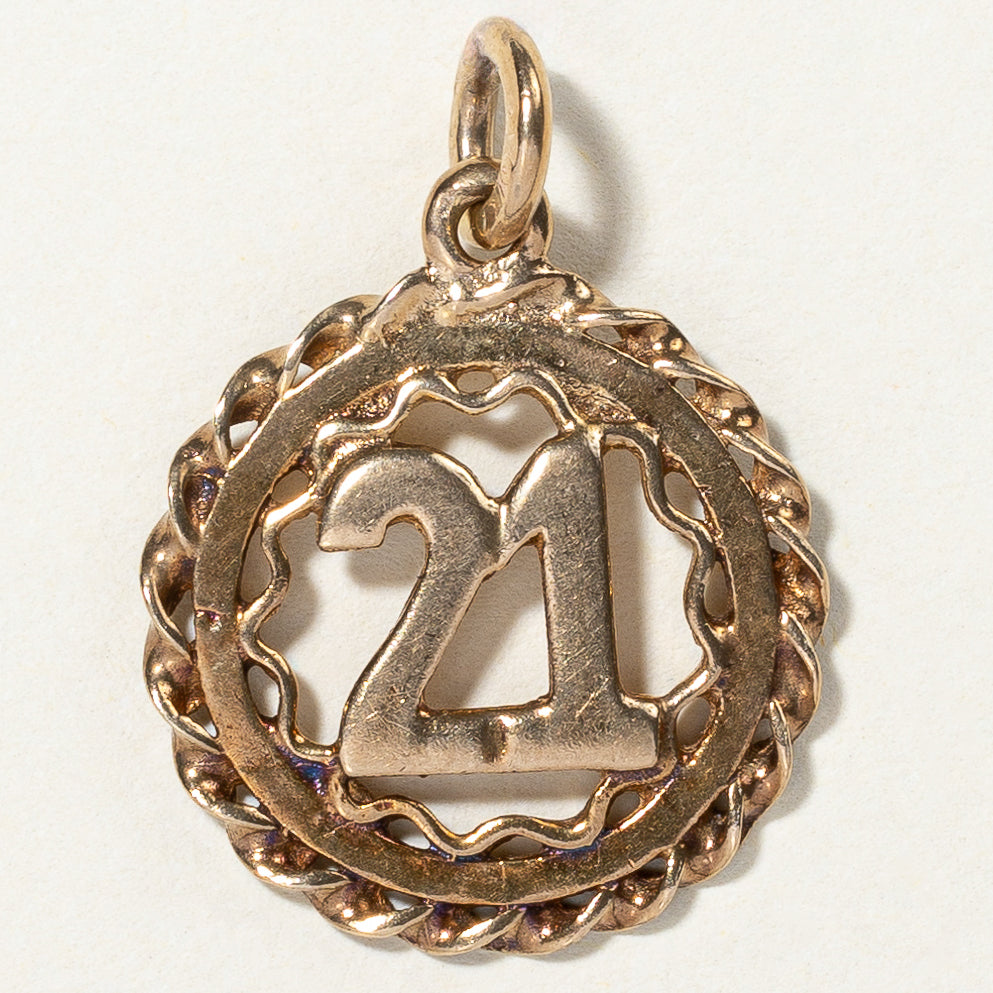 10k Yellow Gold 21 Pendant