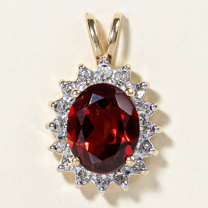 Garnet & Diamond Pendant | 2.40ct, 0.21ctw |