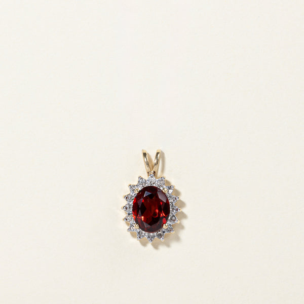 Garnet & Diamond Pendant | 2.40ct, 0.21ctw |