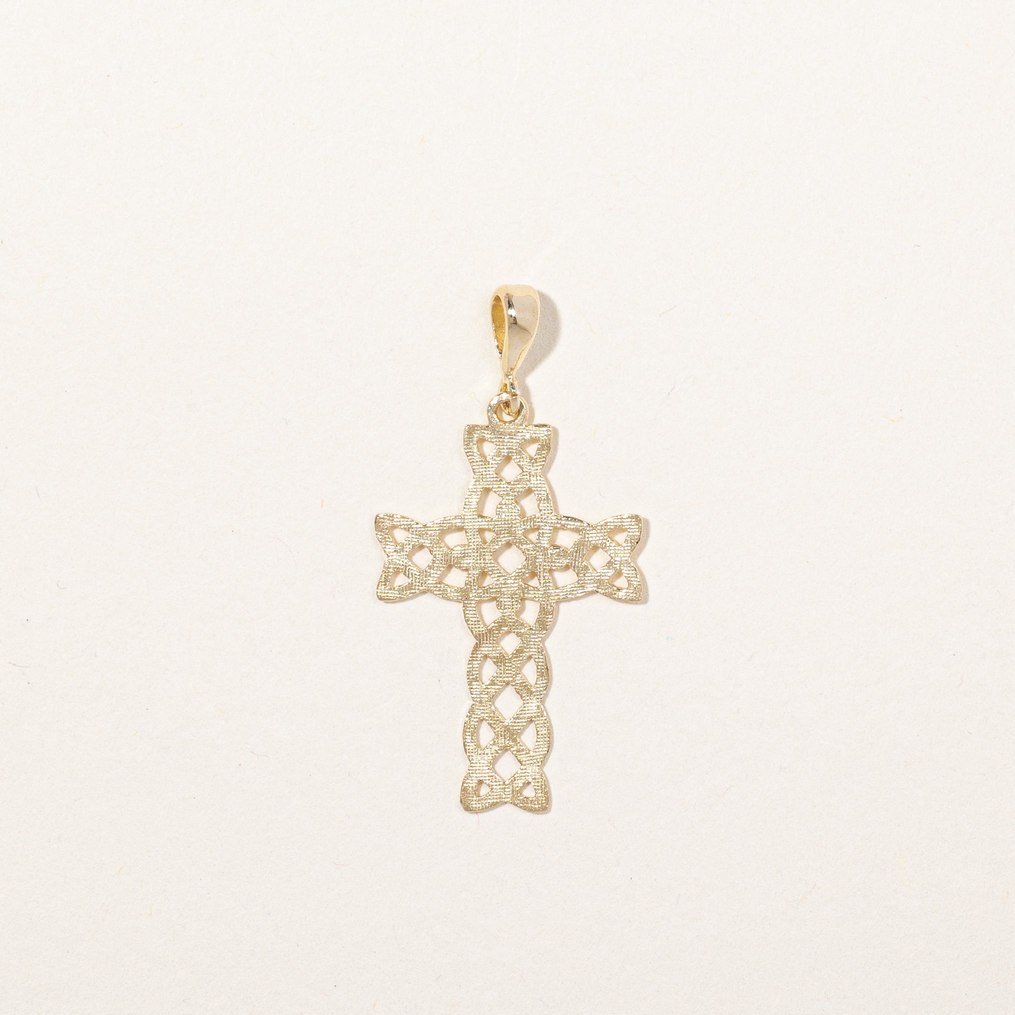 10k Yellow Gold Cross Pendant | SZ 30x20mm