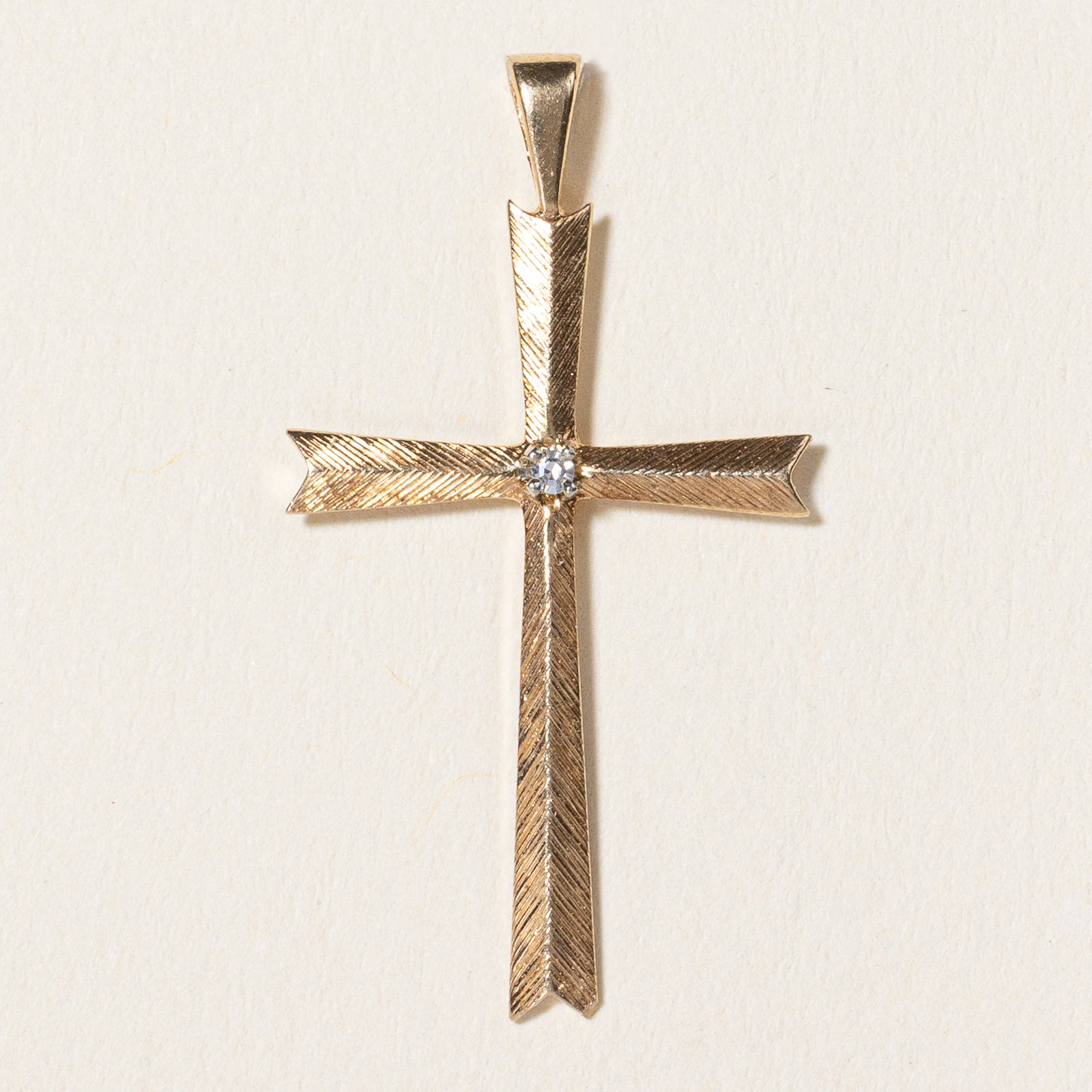 Clear Sapphire Cross Pendant | 0.01ct |