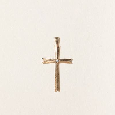 Clear Sapphire Cross Pendant | 0.01ct |